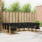 vidaXL Ensemble de canapés d'extérieur 9 Pièces Blanc et noir
