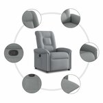 vidaXL Fauteuil inclinable Gris clair Tissu