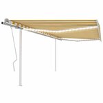 vidaXL Auvent manuel rétractable avec LED 4x3 m Jaune et blanc