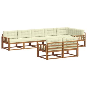 vidaXL Ensemble de canapés d'extérieur 8 pc Naturel et Crème