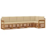 vidaXL Ensemble de canapés d'extérieur 6 pc Naturel et Beige Polyester