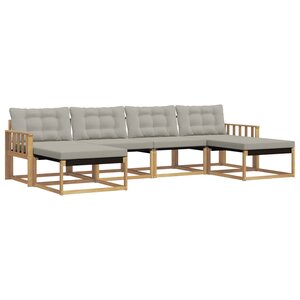 vidaXL Ensemble de canapés d'extérieur 6 Pièces Blanc et gris clair
