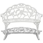 vidaXL Banc de jardin 100 cm Aluminium coulé Blanc