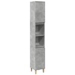vidaXL Armoire de salle de bain gris béton 30x30x190 cm