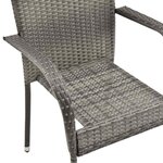 vidaXL Chaises empilables d'extérieur lot de 2 Gris Résine tressée