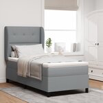 Lit Box Spring vidaXL avec Matelas Gris Clair 90x200 cm Tissu