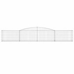 vidaXL Paniers à gabions arqués 8 Pièces 400x30x60/80 cm Fer galvanisé