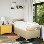 vidaXL Sommier à lattes de lit avec matelas Crème 100x200 cm Tissu