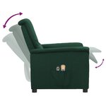 vidaXL Fauteuil électrique de massage Vert foncé Tissu