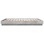 vidaXL Cadre de lit avec lumières LED gris béton 180x200 cm
