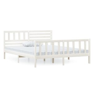 vidaXL Cadre de lit sans matelas blanc bois massif 120x200 cm