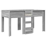 vidaXL Lit Superposé pour Enfants Gris Sonoma 90 x 200 cm