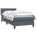 vidaXL Sommier à lattes de lit et matelas gris foncé 90x220 cm velours