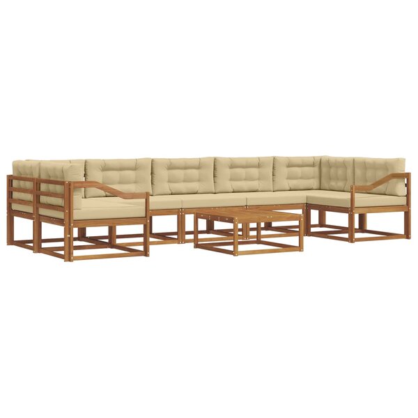 vidaXL Ensemble de canapés d'extérieur 8 Pièces Naturel et Beige