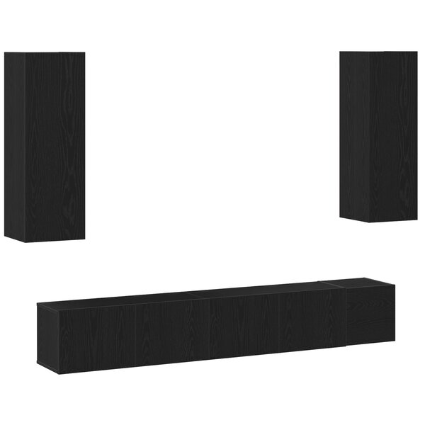 vidaXL Ensemble meuble TV 5 pièces en chêne noir et bois d'ingénierie
