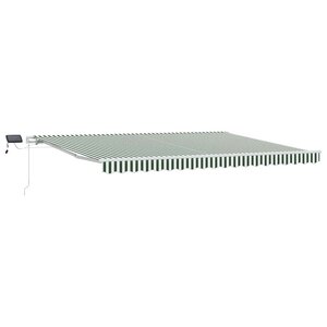 vidaXL Auvent Rétractable avec 450 × 350 cm Vert et blanc