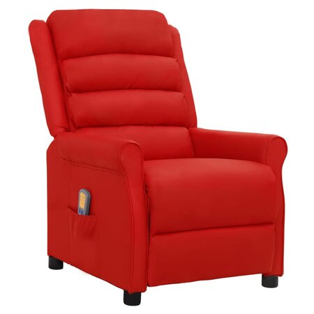 vidaXL Fauteuil de massage Rouge bordeaux Similicuir