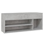 vidaXL Banc à chaussures Gris béton 105x30x45 cm Bois d'ingénierie