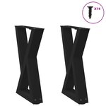 vidaXL Pieds de table basse 2 pièces Noir 38 x (42-43 3) cm Acier