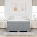 vidaXL Cadre de lit avec matelas Gris clair 160 x 200 cm tissu