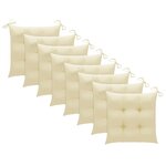 vidaXL Chaises de jardin 8 Pièces avec coussins blanc crème Teck solide