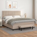 vidaXL Sommier à lattes de lit avec matelas Cappuccino 160x200 cm