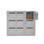 Bloc collectif Leabox 3x3  grade 3  simple face  intérieur  fixation murale  gris clair ral 7035 finition brillante