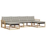 vidaXL Ensemble de canapés d'extérieur 6 Pièces Blanc et gris clair
