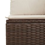 vidaXL Chaise de jardin sans accoudoirs avec coussins marron rotin