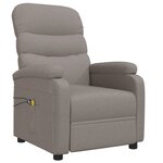 vidaXL Fauteuil électrique de massage Taupe Tissu