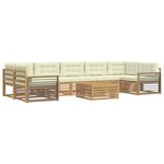 vidaXL Ensemble de canapés d'extérieur 8 pc Blanc et crème