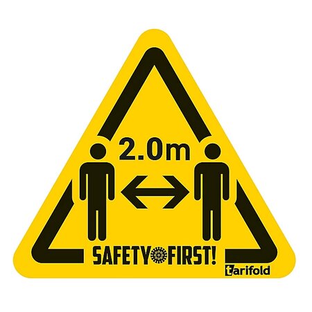 Marquage au sol autocollant distance sanitaire de sécurité "respectez 2 m de distance" pour surfaces lisses (lot de 4)