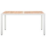 vidaXL Table de jardin Blanc 150x90x75 cm Résine tressée et acacia