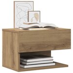 vidaXL Table de chevet murale chêne artisanal