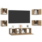 vidaXL Ensemble meuble TV 6 Pièces Chêne artisanal Bois d'ingénierie
