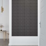 vidaXL Tête de lit murale 12 Pièces Gris 30 x 15 cm Simili cuir
