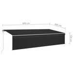 vidaXL Auvent automatique rétractable avec store 6x3 m Anthracite
