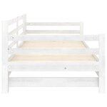 vidaXL Lit coulissant Blanc Bois de pin massif 2x(90x200) cm