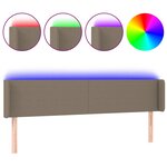 vidaXL Tête de lit à LED Taupe 183x16x78/88 cm Tissu
