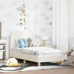 vidaXL Cadre de lit pour tout-petit avec tête de lit Crème 70 x 140 cm
