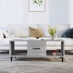 vidaXL Table basse sonoma gris 102x50x40 cm bois d'ingénierie