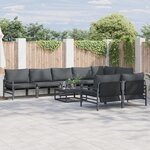 vidaXL Ensemble de canapé de jardin 9 Pièces Anthracite Acier