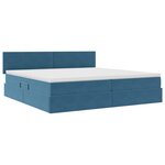 vidaXL Lit de rangement LED avec matelas Bleu foncé 200 x 200 cm