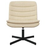 vidaXL Chaise pivotante Crème Tissu polyester  base en métal Moyenne