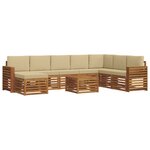 vidaXL Ensemble de canapés d'extérieur 9 Pièces Naturel et Beige