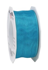 Organza four seasons 25-m-rouleau 40 mm  bleu laitonné