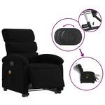 vidaXL Fauteuil inclinable de massage électrique Noir Tissu