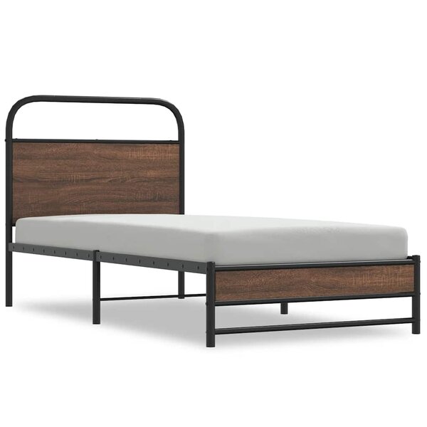 vidaXL Cadre de lit sans matelas 107x203 cm chêne marron