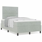vidaXL Lit à ressorts avec matelas Gris clair 120 x 200 cm Velours