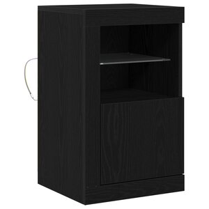 vidaXL Buffet LED Chêne noir 41 x 37 x 67 cm Bois d'ingénierie